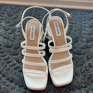Steve Madden Marilyn White Block Heel